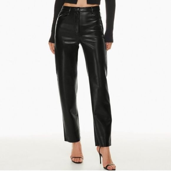 Aritzia Pants - Aritzia Wilfred Elaine Pant Wide Leg Flared Vegan Leather Pants Black 8